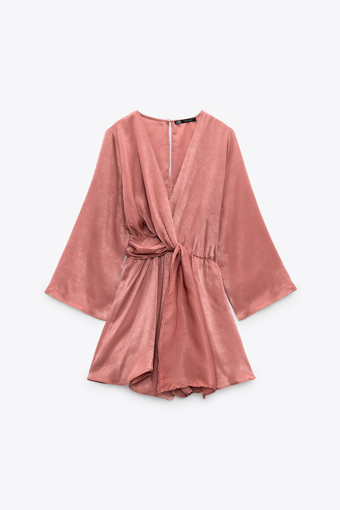 NWT Zara Size S Pink Strapless Satin Effect Jumpsuit 3067/353 | eBay